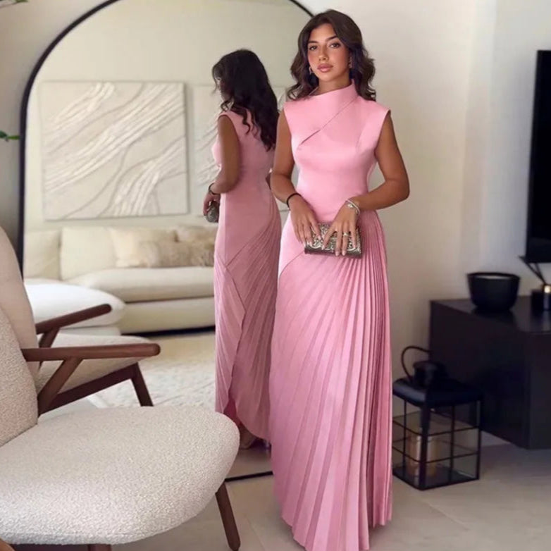 Robe Longue Plissée Rose chez My Store