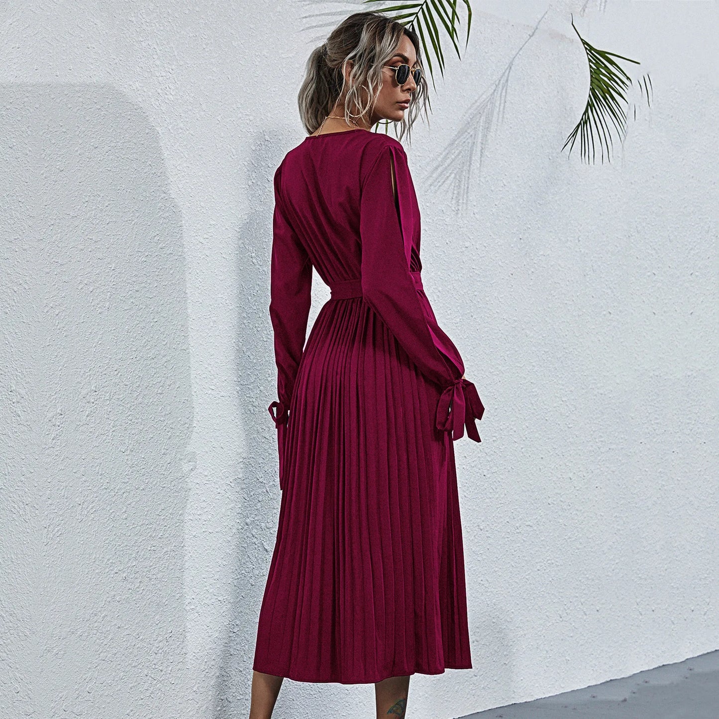 Robe Plissée Manche Longue chez My Store
