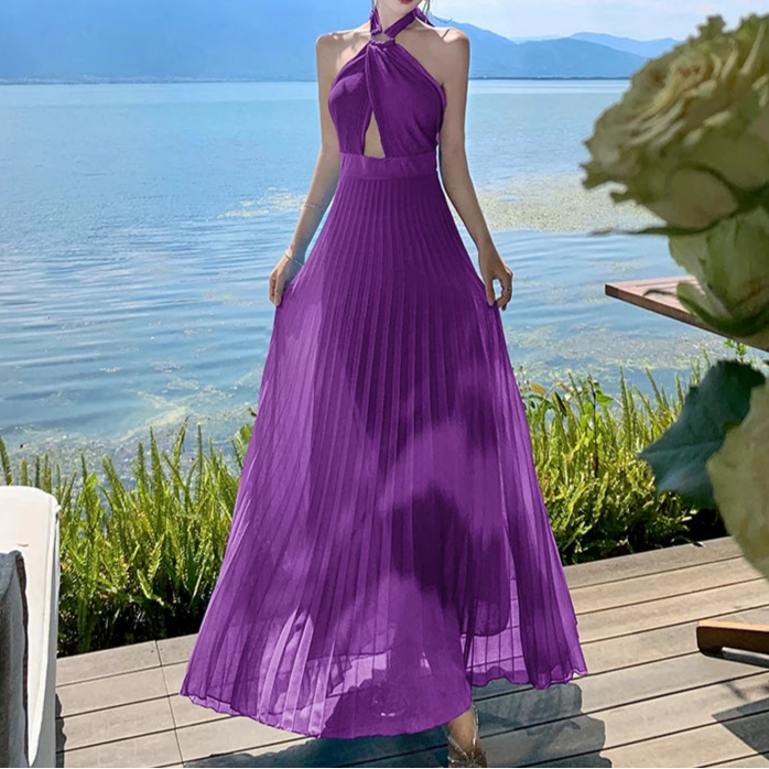 Robe Plissée En Mousseline VIOLET chez My Store