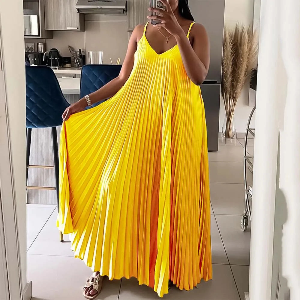 Robe Plissée Soleil Jaune chez My Store