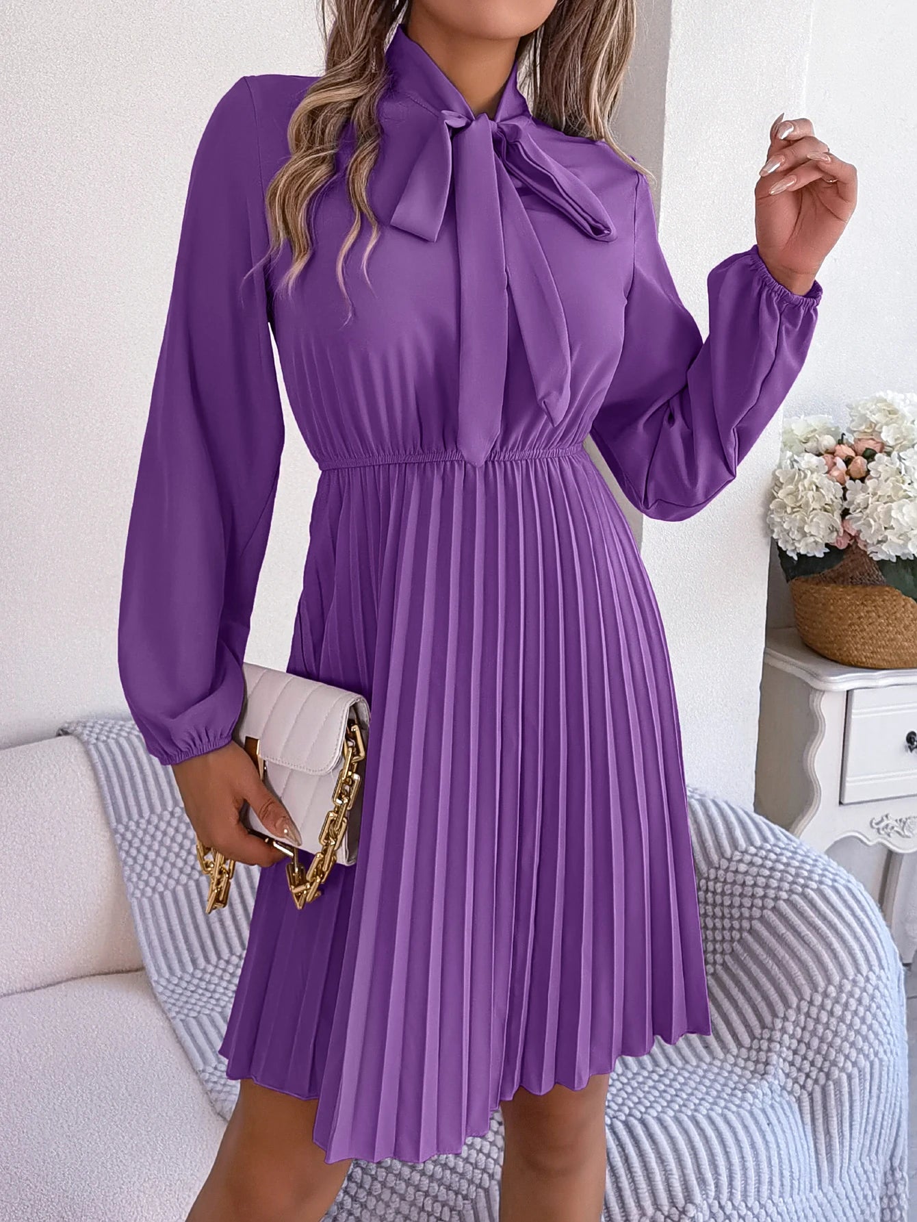 Robe Plissée Violette chez My Store