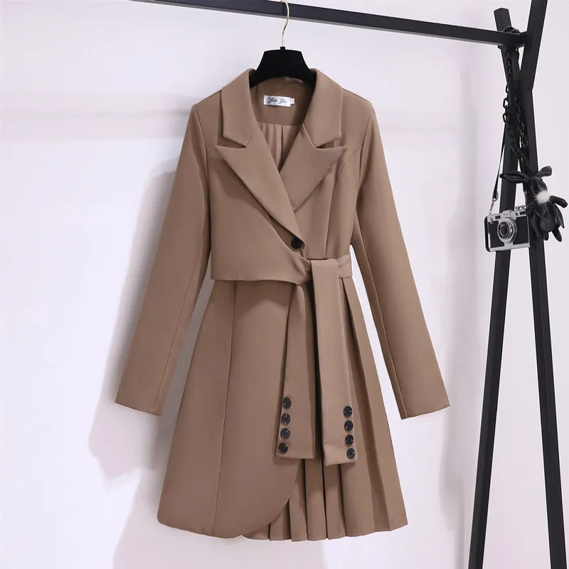 Robe Blazer Plissée Brun chez My Store