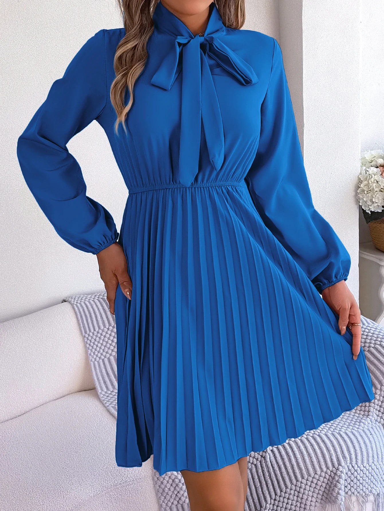 Robe Plissée Bleu Roi chez My Store