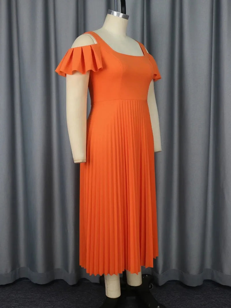 Robe Plissée Orange chez My Store