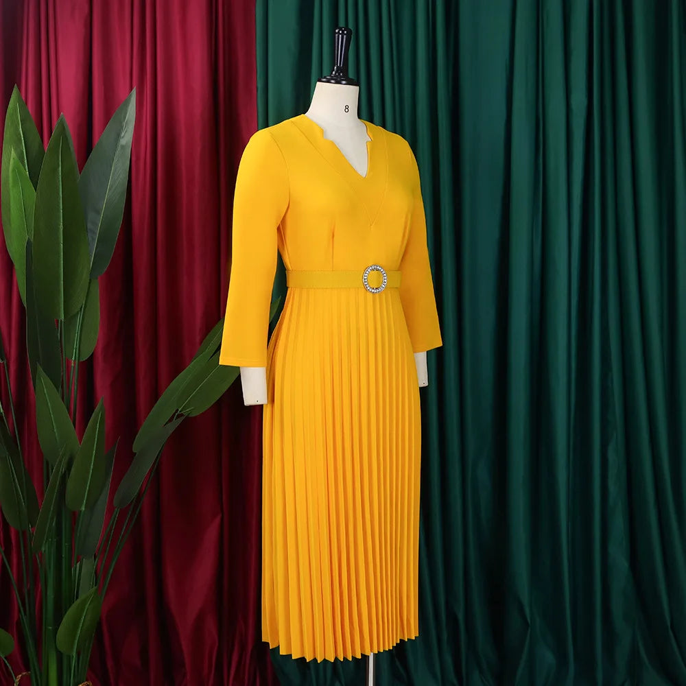 Robe Jaune Plissée chez My Store