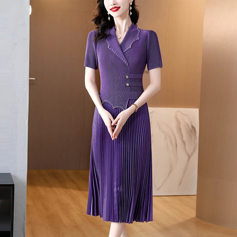 Robe Midi Plissée Violet chez My Store