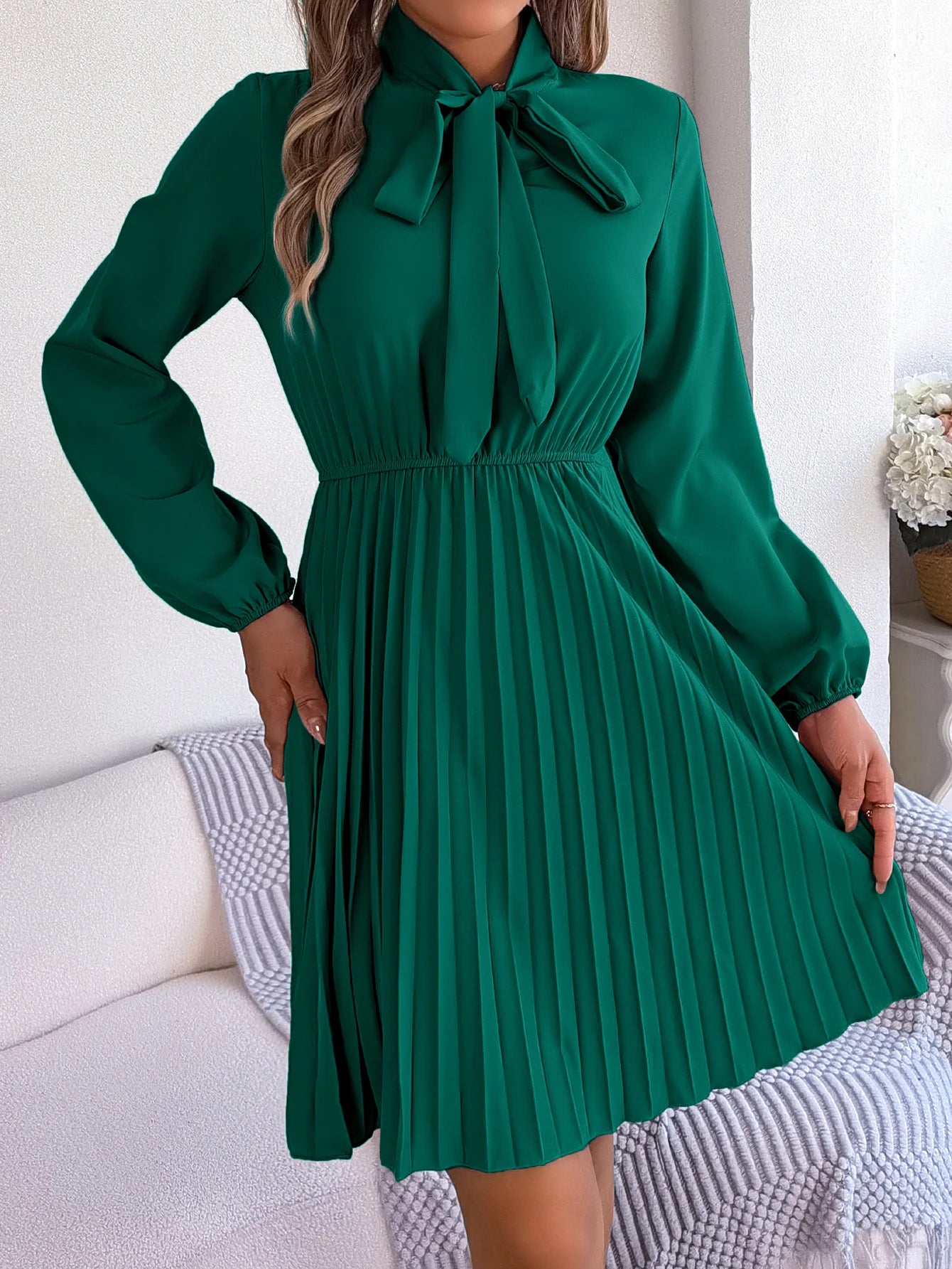 Robe Plissée Verte vert chez My Store