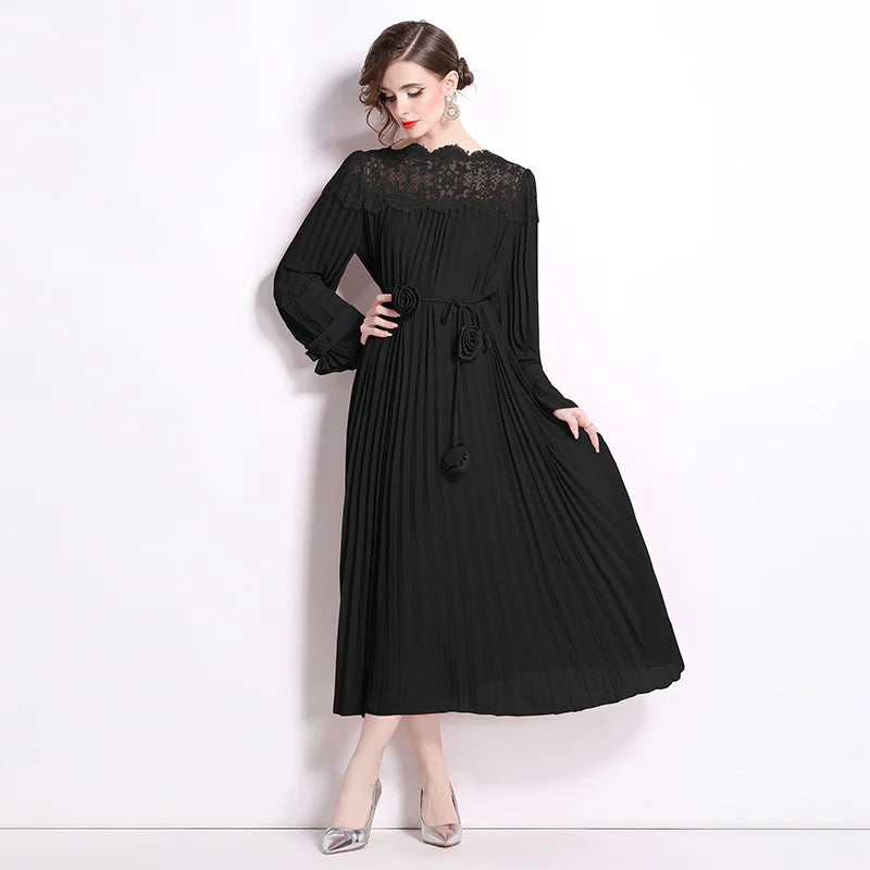 Robe Noire Plissée noir chez My Store