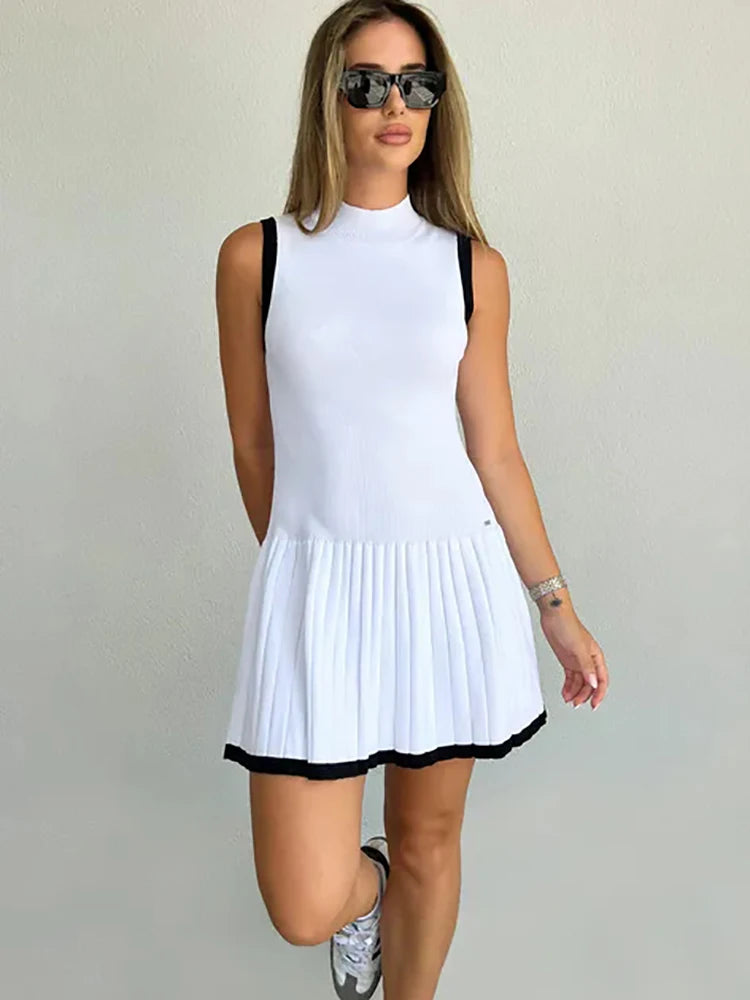 Robe Pull Plissée Blanc chez My Store