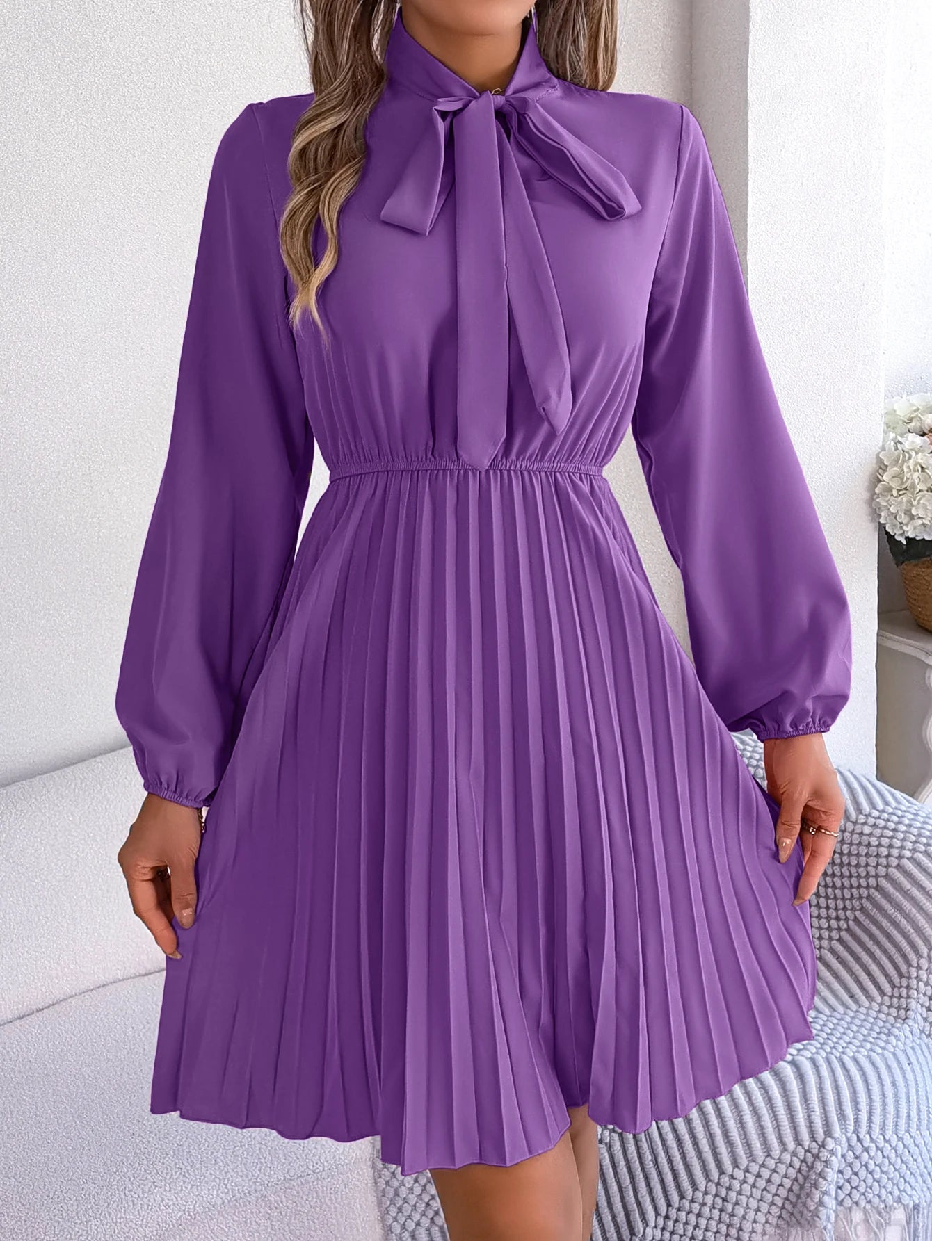 Robe Plissée Violette VIOLET chez My Store