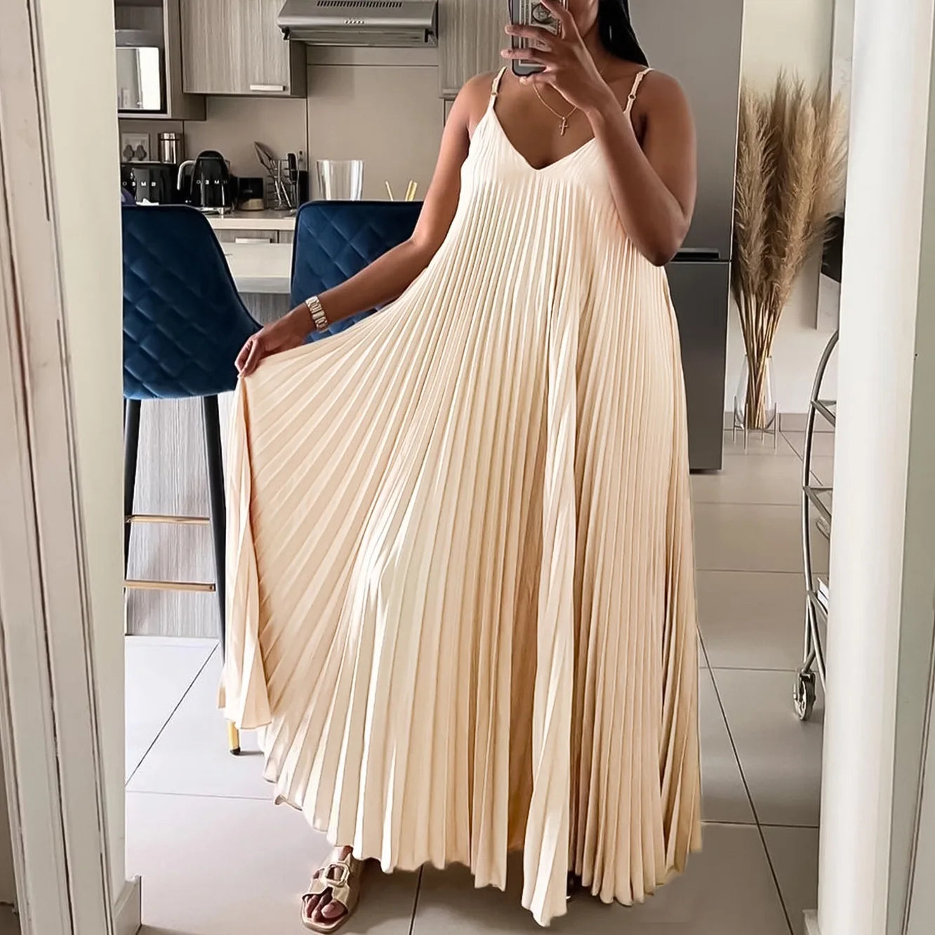 Robe Plissée Soleil Kaki chez My Store