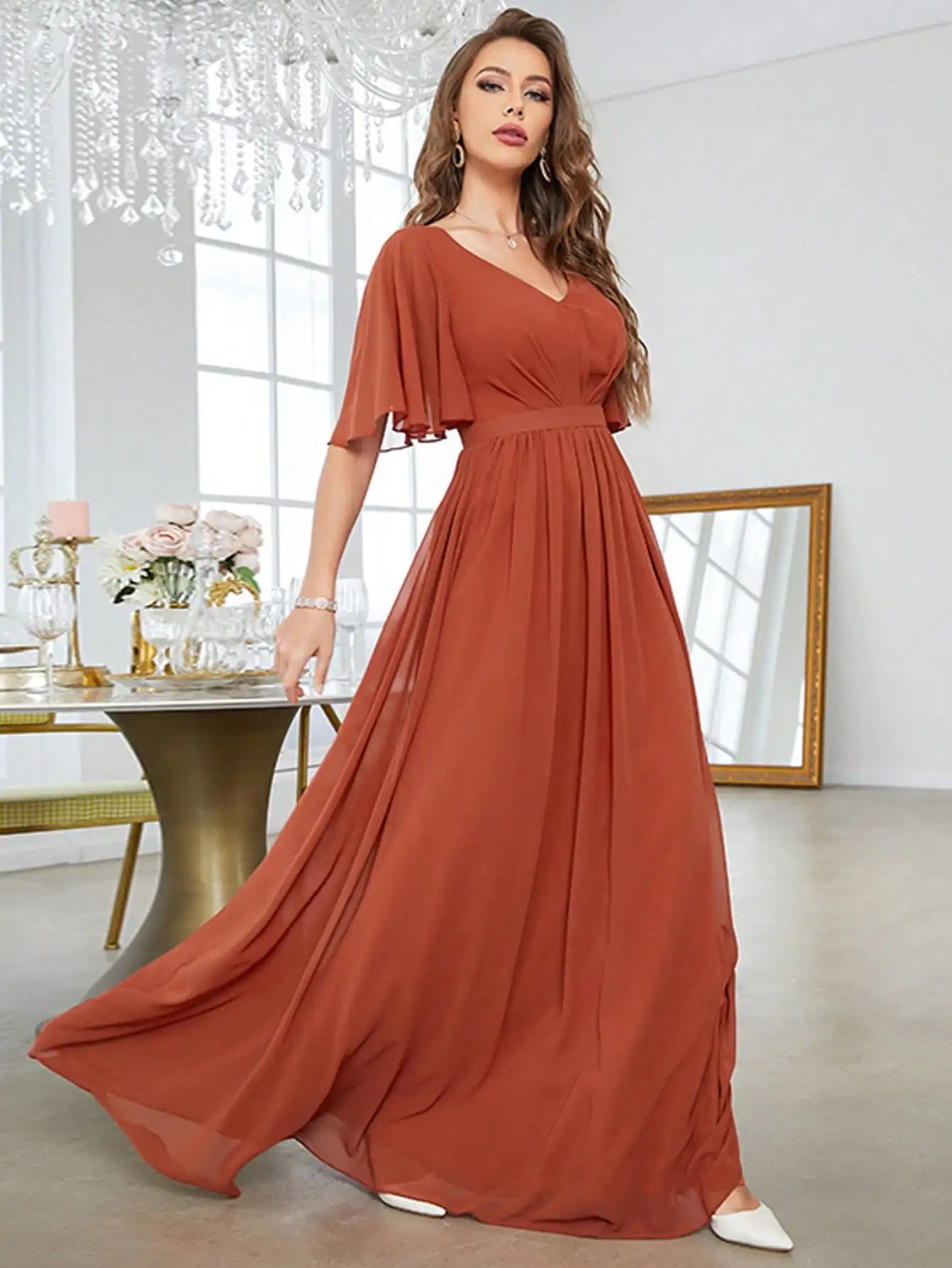 Robe Plissée Terracotta chez My Store