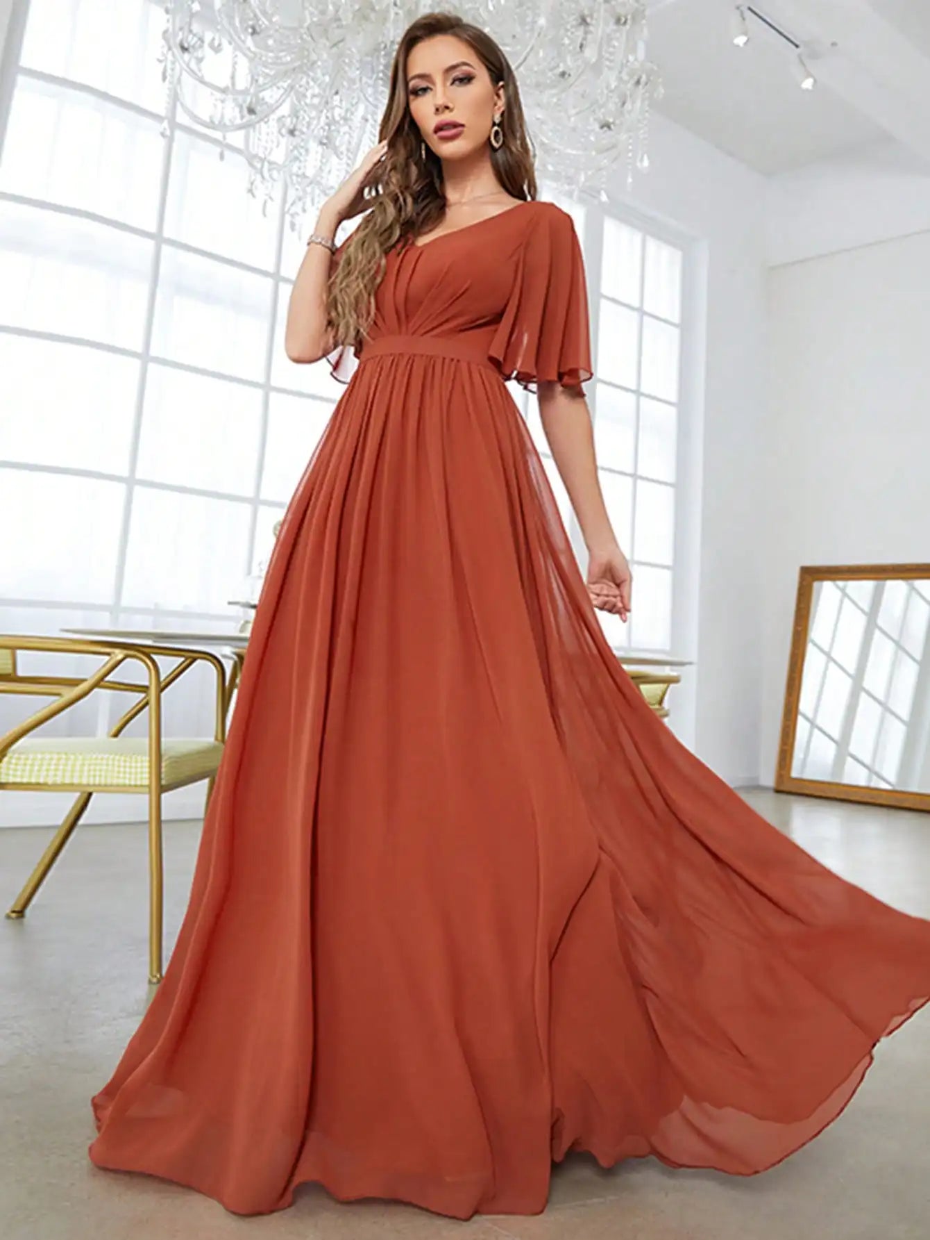 Robe Plissée Terracotta chez My Store