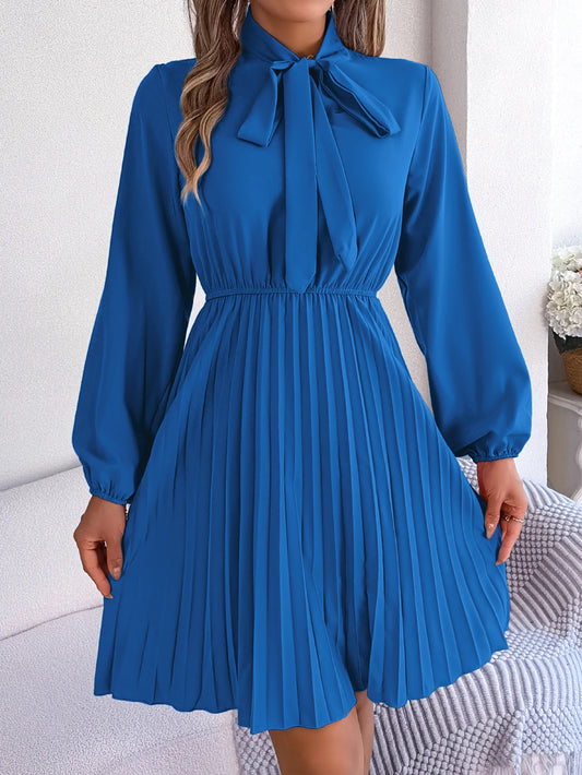 Robe Plissée Bleu Roi Bleu chez My Store