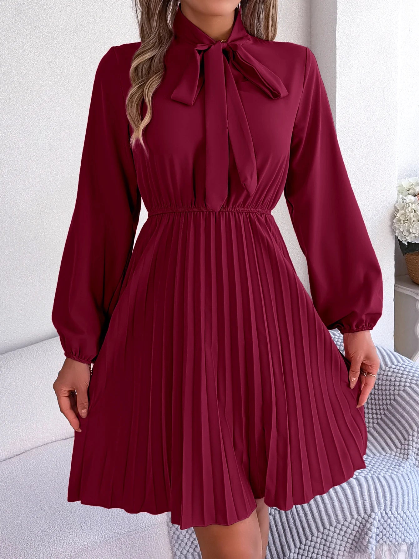 Robe Plissée Bordeaux - ma-robe-plissee.com