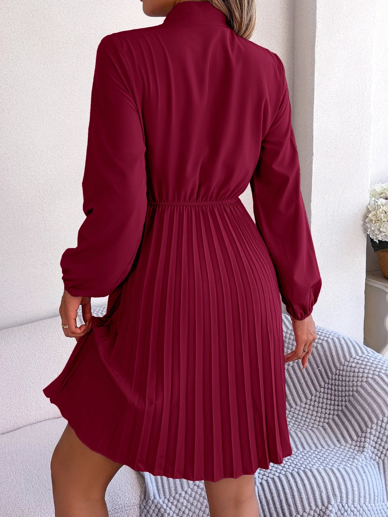 Robe Plissée Bordeaux - ma-robe-plissee.com