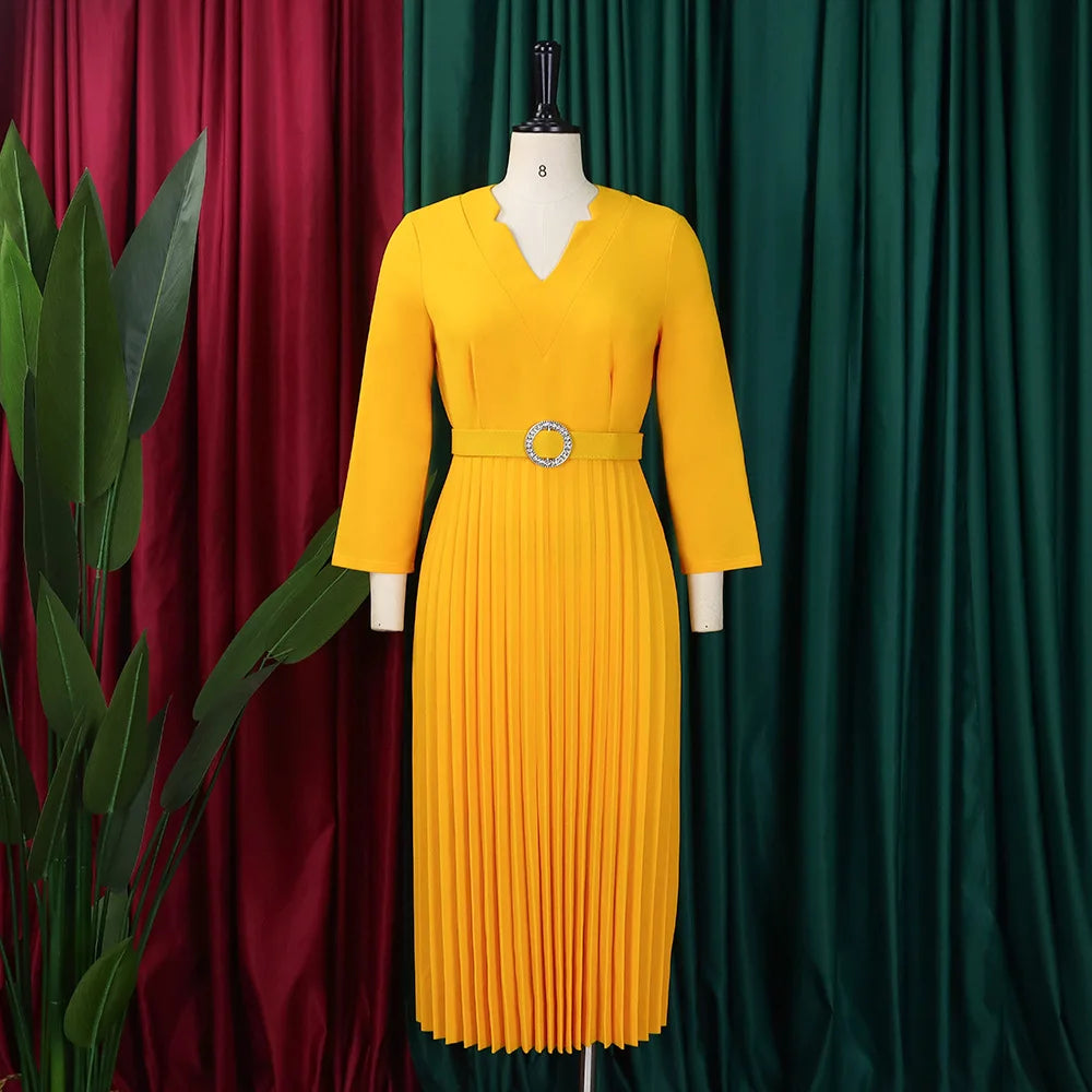 Robe Jaune Plissée - ma-robe-plissee.com