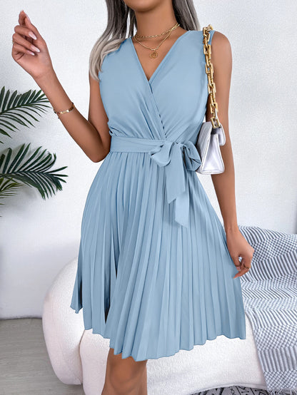 Robe Plissée Bleu Ciel - ma-robe-plissee.com