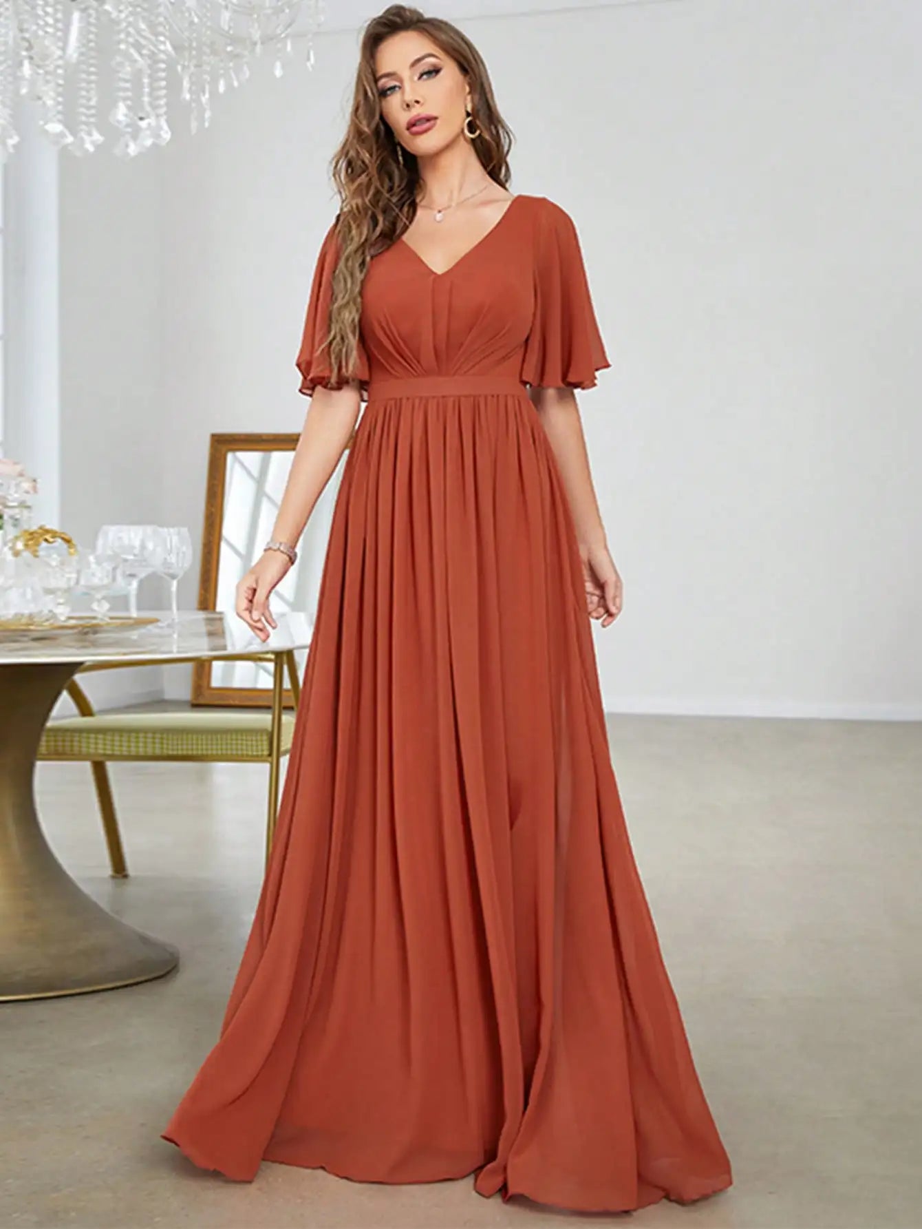 Robe Plissée Terracotta - ma-robe-plissee.com