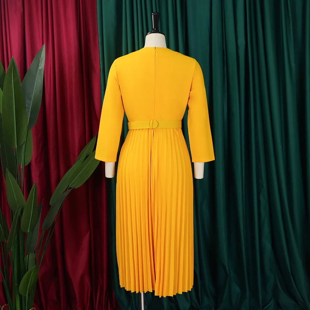 Robe Jaune Plissée - ma-robe-plissee.com