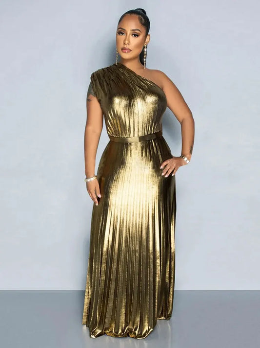 Robe Plissée Dorée or chez My Store