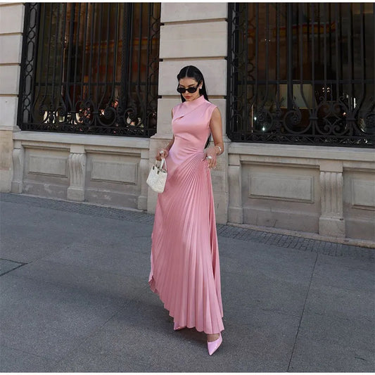 Robe Longue Plissée Rose - ma-robe-plissee.com