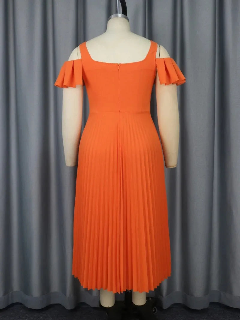 Robe Plissée Orange - ma-robe-plissee.com