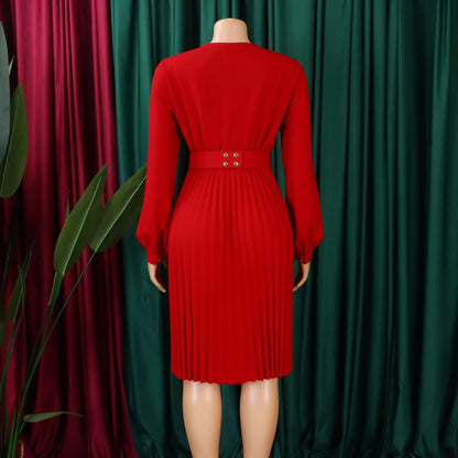 Robe Rouge Plissée - ma-robe-plissee.com