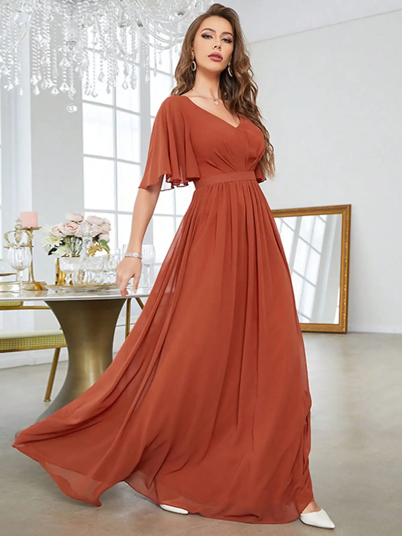 Robe Plissée Terracotta - ma-robe-plissee.com